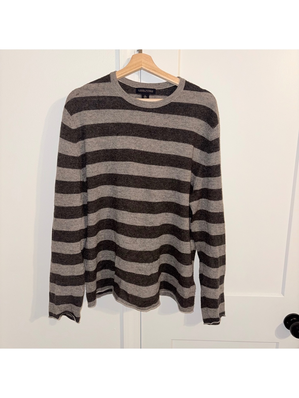 Banana Republic 82% lambswool / 18% cashmere sweater men's XL Fall striped